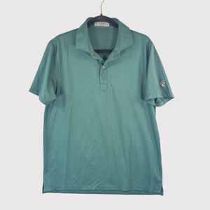 G/Fore Men Polo Shirt Green Classic Short Sleeve Performance Golf Stretch Medium
